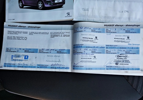 Peugeot 107 cena 18950 przebieg: 167000, rok produkcji 2014 z Trzebiatów małe 407